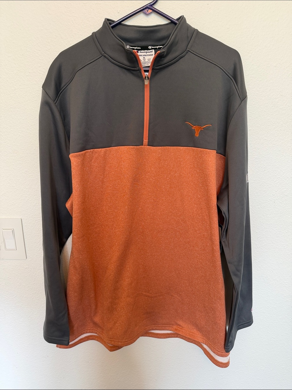 Champion Two-Tone Half-Zip Pullover - Orange & Charcoal